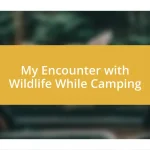 My Encounter with Wildlife While Camping