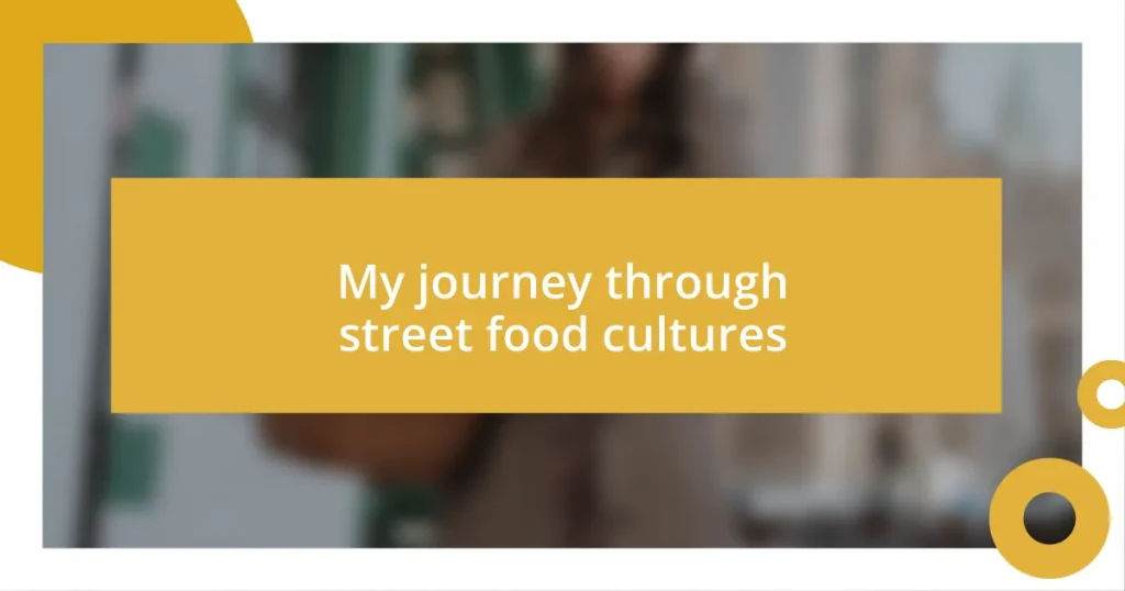 My journey through street food cultures