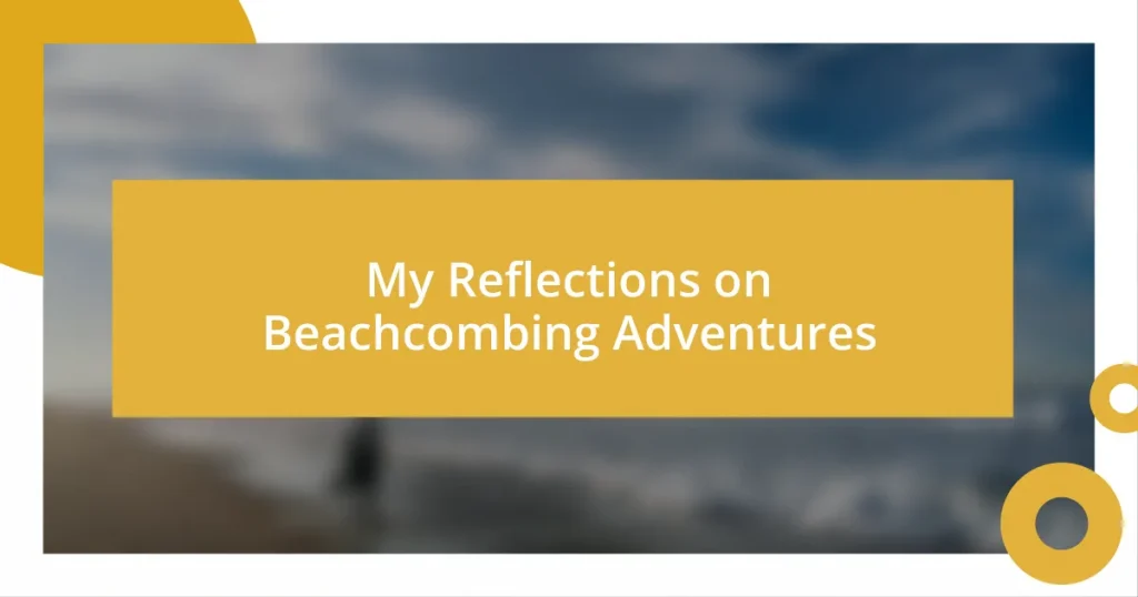 My Reflections on Beachcombing Adventures