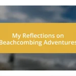 My Reflections on Beachcombing Adventures